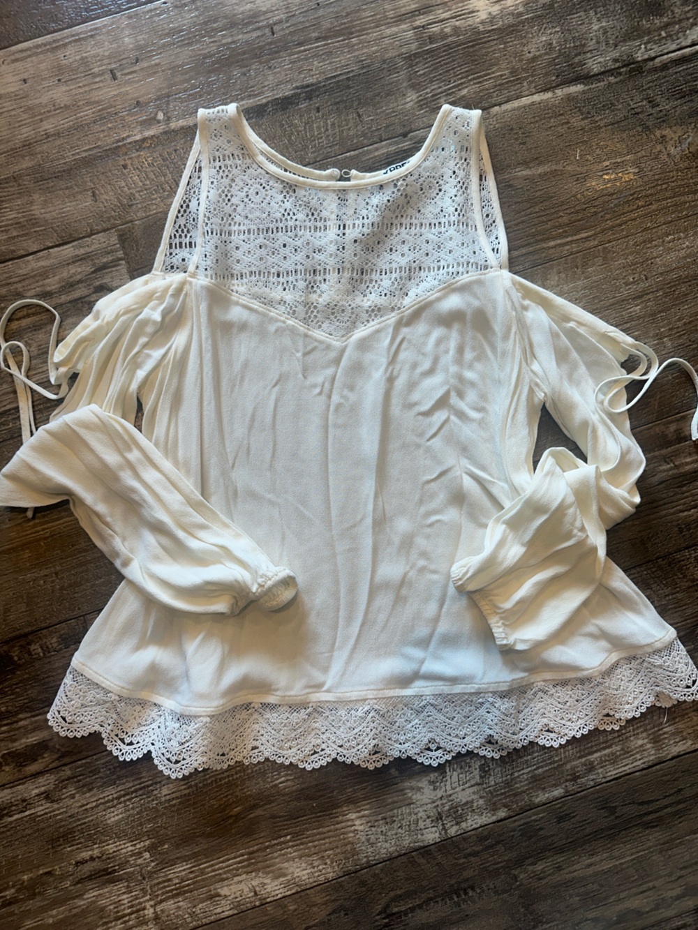 Express White Lace Cold-Shoulder Blouse